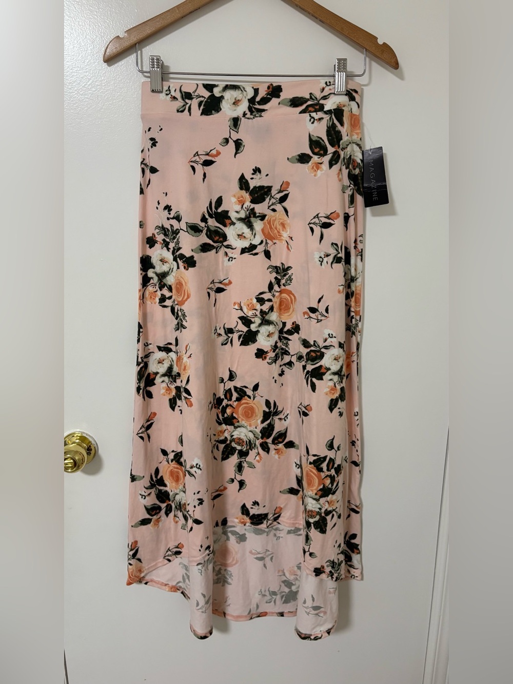 Peach Floral Maxi Skirt